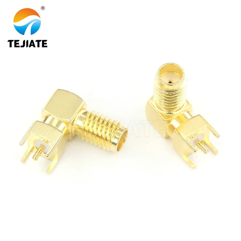 1PCS SSMA-KWE Bent Seat Female Right Angle Solder PCB Mini SMA Panel Socket Antenna Connector