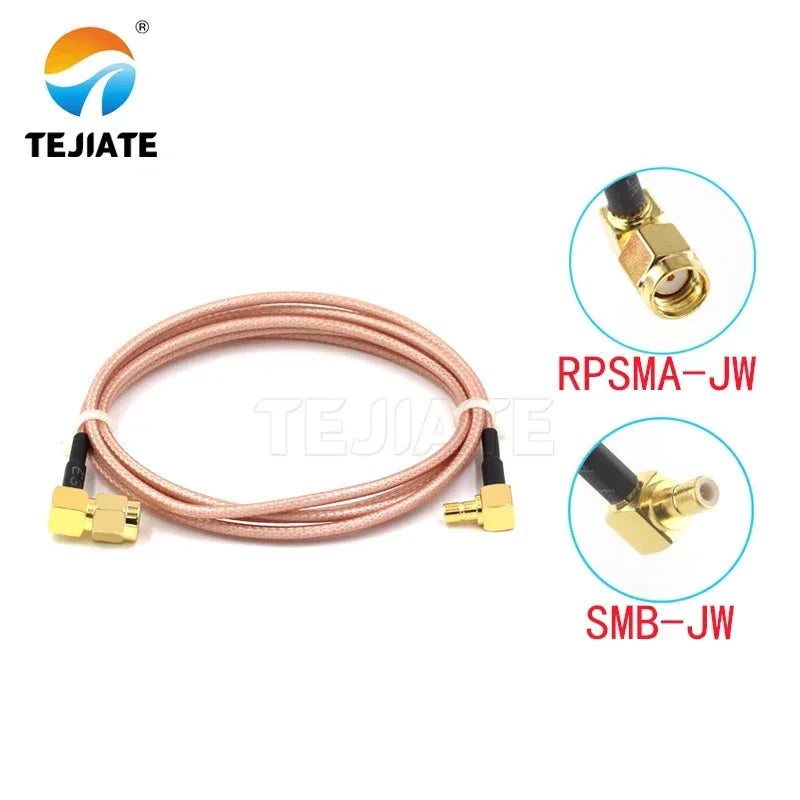 1PCS TEJIATE Adapter Cable SMB To RPSMA Type SMB-JW Convert RPSMA-JW 8-90CM 1M 1.5M 2M Length Connector RG316 Wire