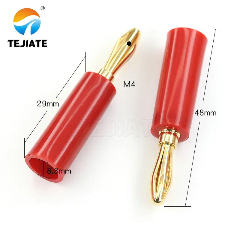Copper gold-plated zinc alloy 4mm banana plug speaker wire connector speaker wire connector solder-free