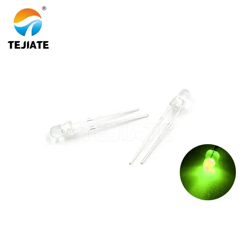 50PCS TEJIATE 3MM LED Lamp Beads Double Color White Flash Red Blue Green Fog Type Fast Response Long Life LED Lights