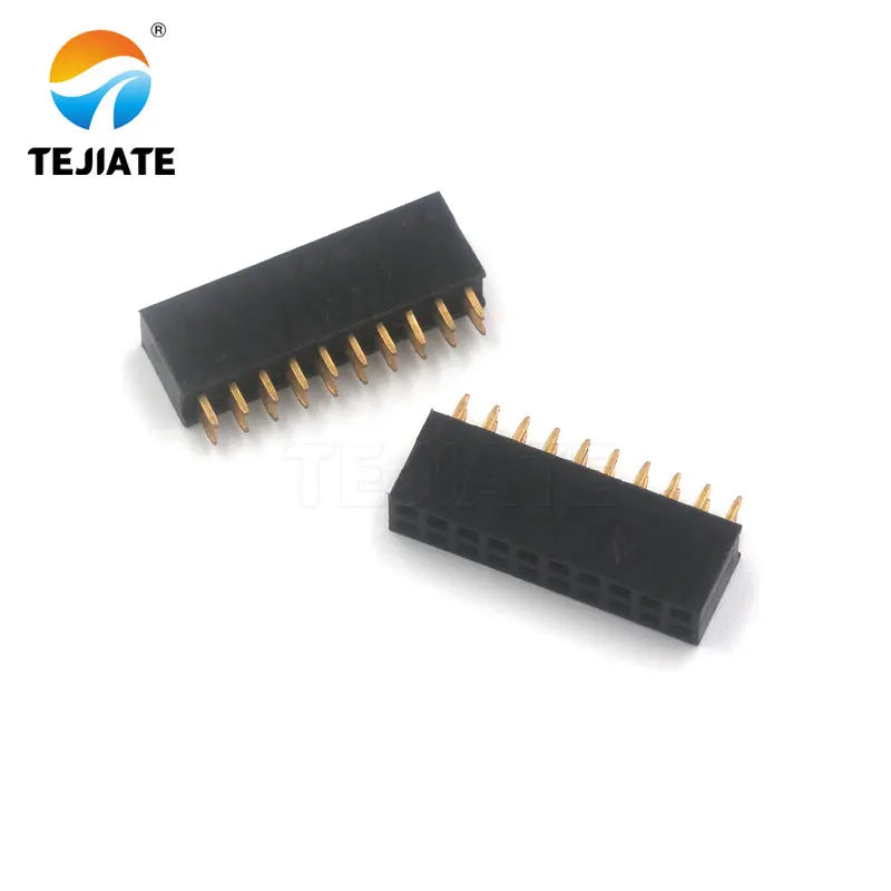 10PCS Double row female female female double row female socket pin header socket 2X2P/3/4/5/6-40P 2.54MM curved pin