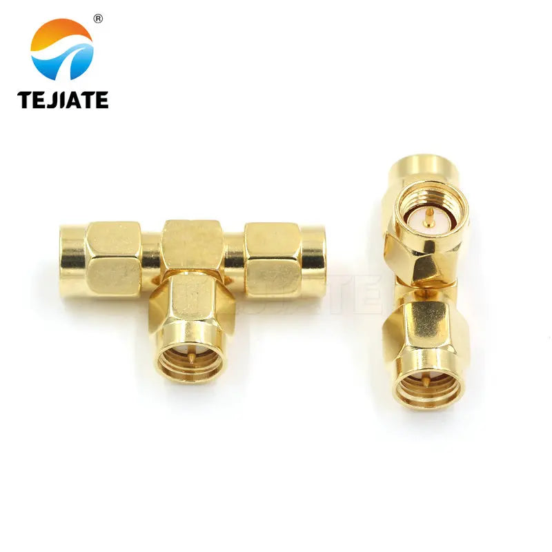 1PCS SMA Adapter Connector RPSMA-KJK Triple Female to Male RF Coaxial Plug Inner Pin Inner Hole Adapter Tee Connector