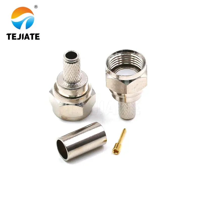 1PCS F-J/JW/KY Imperial F Type RF Coaxial Connector Male and Female Elbow Nikel/Gold Plated Adapter Plug