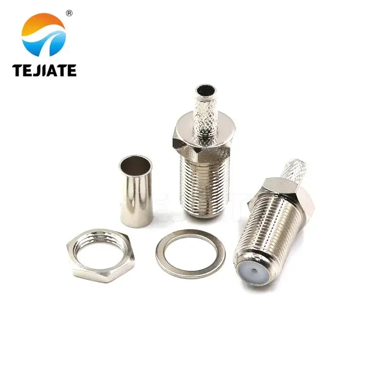 1PCS F-J/JW/KY Imperial F Type RF Coaxial Connector Male And Female Elbow Nikel/Gold Plated Adapter Plug