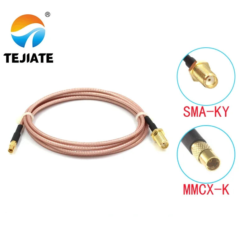 1PCS TEJIATE Adapter Cable MMCX To SMA Type MMCX-K Convert SMA-KY 8-90CM 1M 1.5M 2M Length Connector RG316 Wire