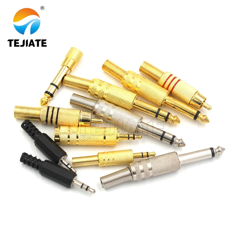 3.5 2.5/6.35mm plum blossom male connector mono dual channel stereo microphone plug welding line audio head