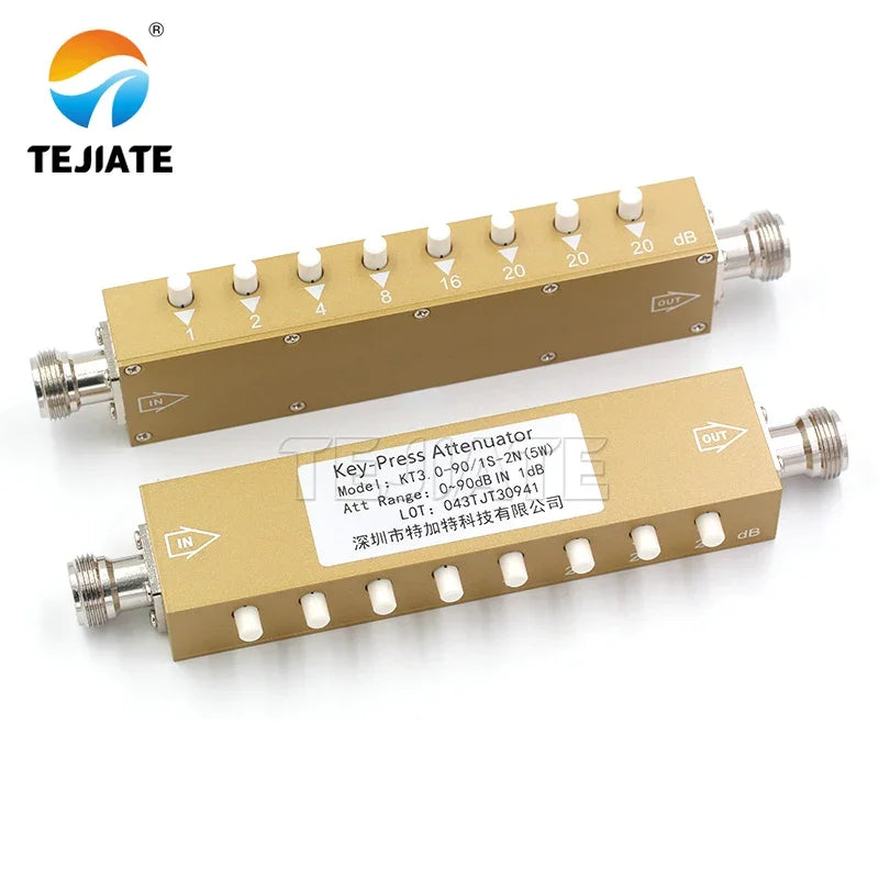 1PCS SMA N-type RF button adjustable key signal attenuator 0-30dB 0-60dB 0-90dB step 5W 10W high power 0-4GHz