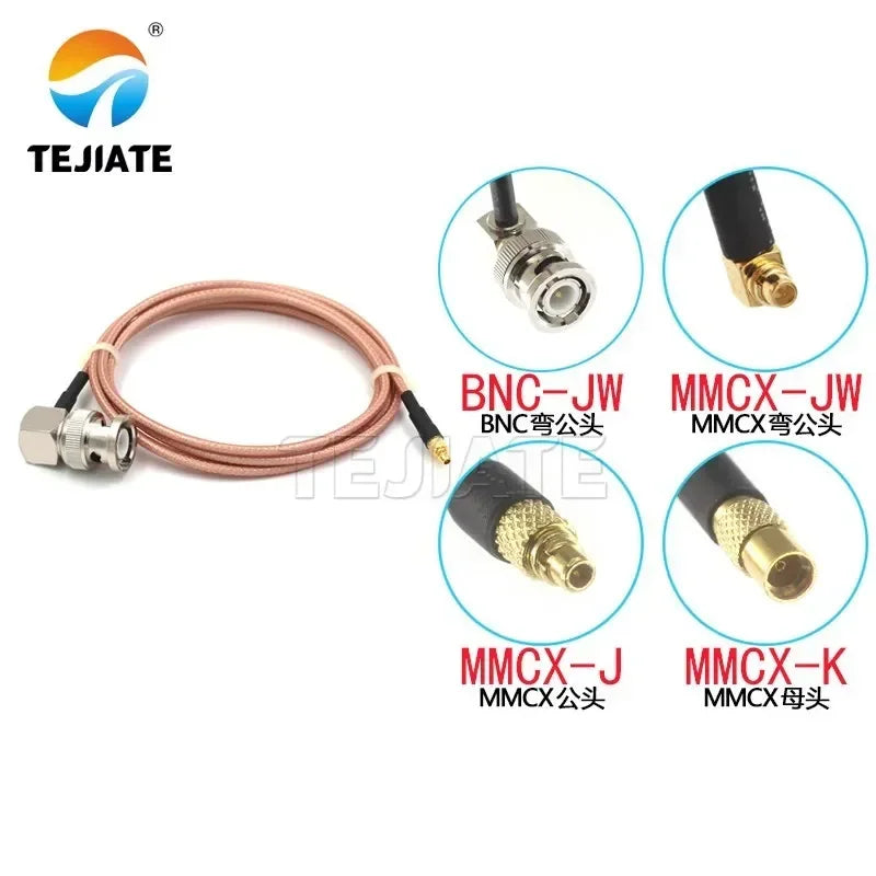 1PCS BNC bent male to MMCX adapter line MMCX-JW MMCX-J MMCX-K to BNC-JW RF line RG316 coaxial line impedance 50 ohms