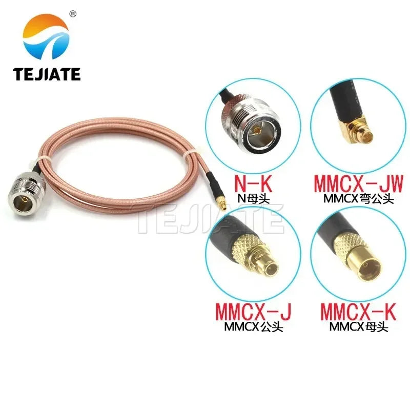 1PCS N female to MMCX adapter line MMCX-JW MMCX-J MMCX-K to N-K RF line RG316 coaxial line impedance 50 ohms