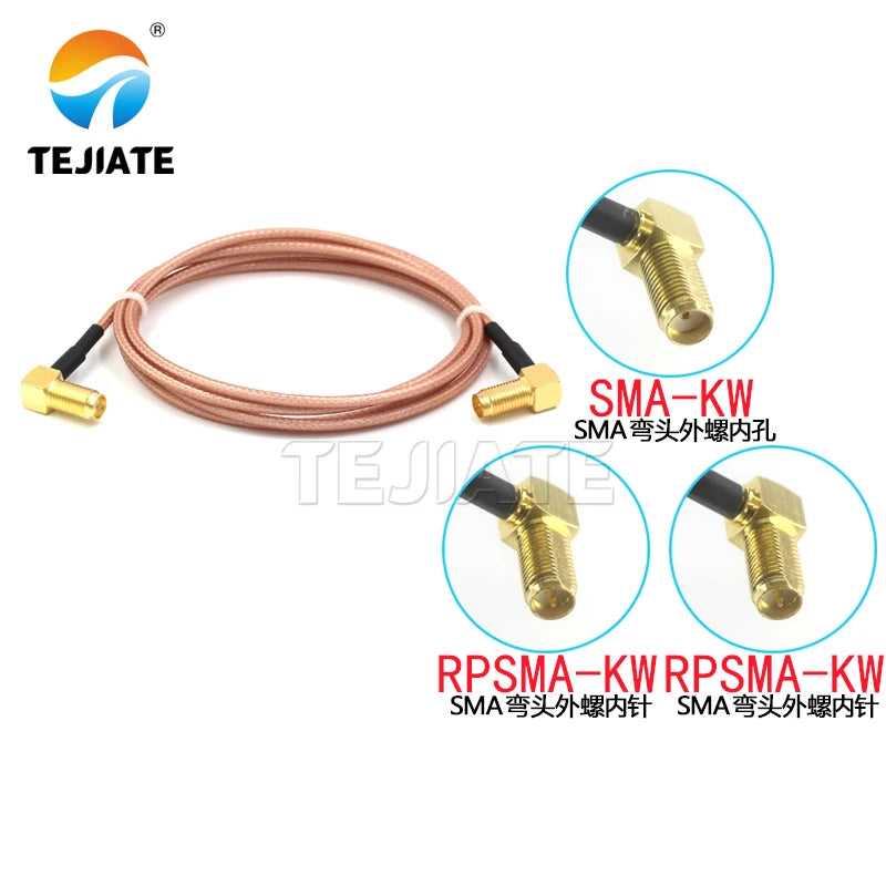 1PCS SMA-KW to RPSMA-KW adapter wire SMA bent female to RPSMA-KW RF wire RG316 adapter wire impedance 50 ohms