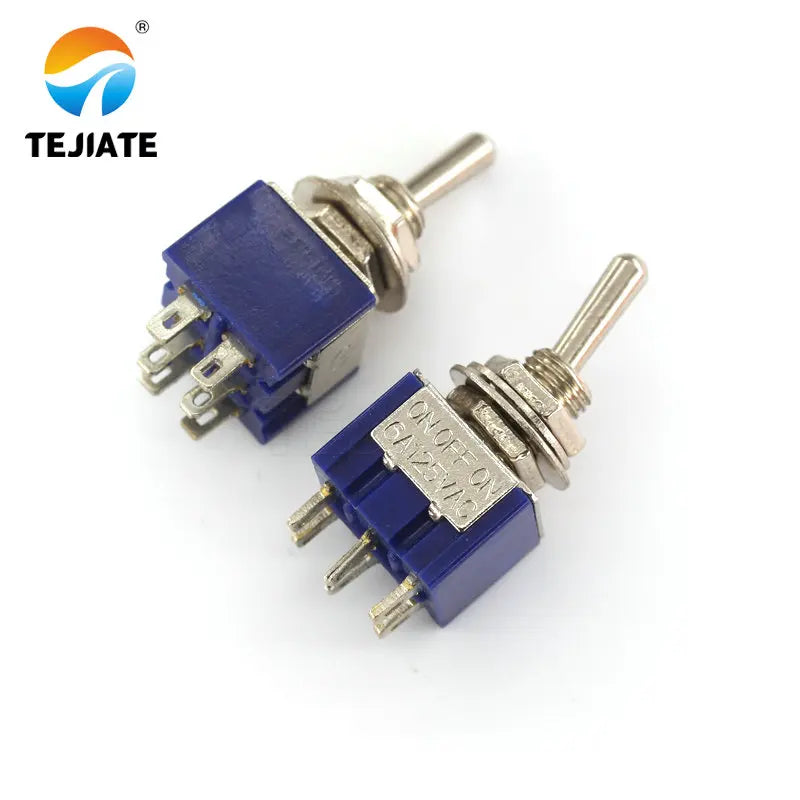 5pcs Mini MTS-203 6Pin 3 Position G104 ON-OFF-ON 6A 125V Toggle Switches