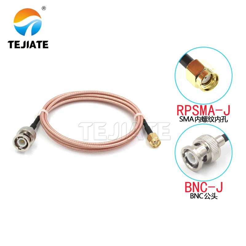 1PCS 50 Euro RPSMA-J to BNC-J K Silver Plated RG316 Connection Cable RPSMA Male to BNC Male Female
