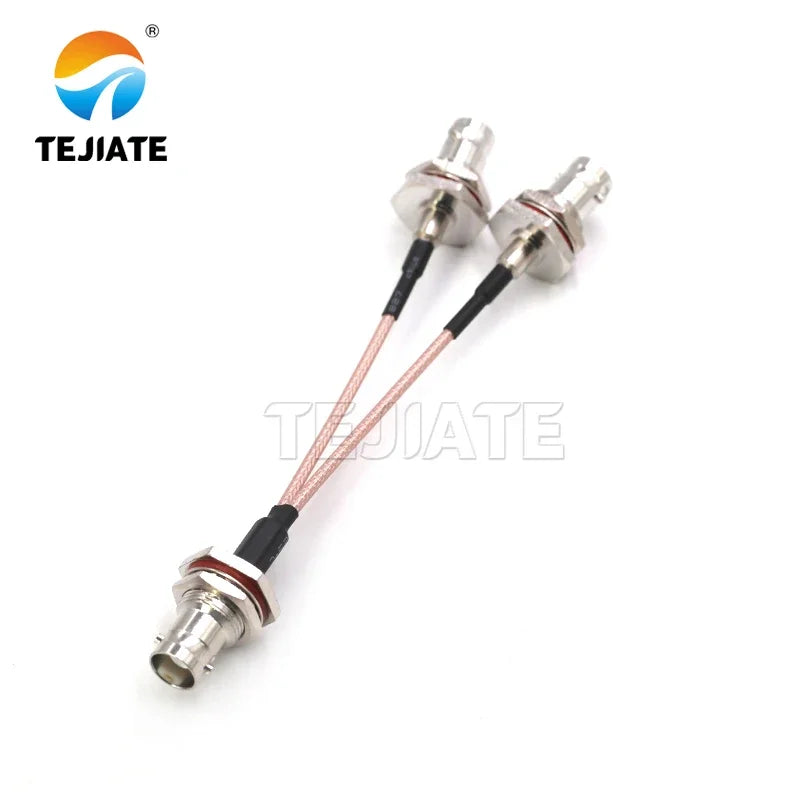 BNC male female to two BNC adapters 10cm RG316 cable