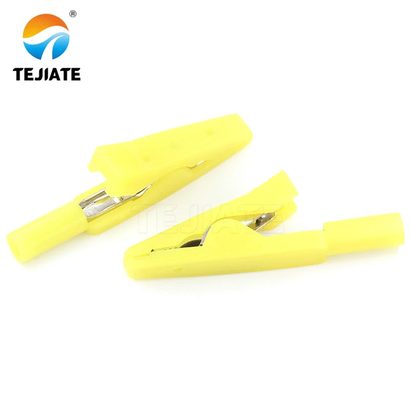 2mm insulated solderable alligator clips in various colors