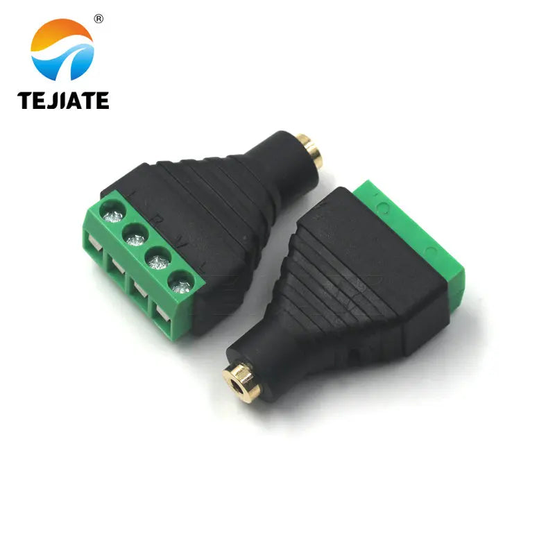 1PCS solderless 2.5/3.5MM gold-plated dual channel audio headphone plug, stereo adapter, solderless terminal