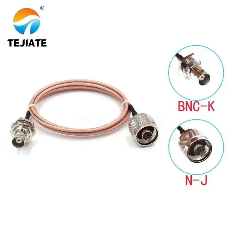 1PCS TEJIATE Adapter Cable N To BNC Type NJ Convert BNCK 8-90CM 1M 1.5M 2M Length Connector RG316 Wire