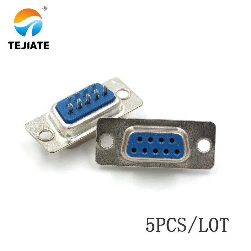 5pcs RS232 DB9 9 Pin Solder Connector DB9 Female Male Serial Port Plastic Potection Shell Cover For VGA Connectors