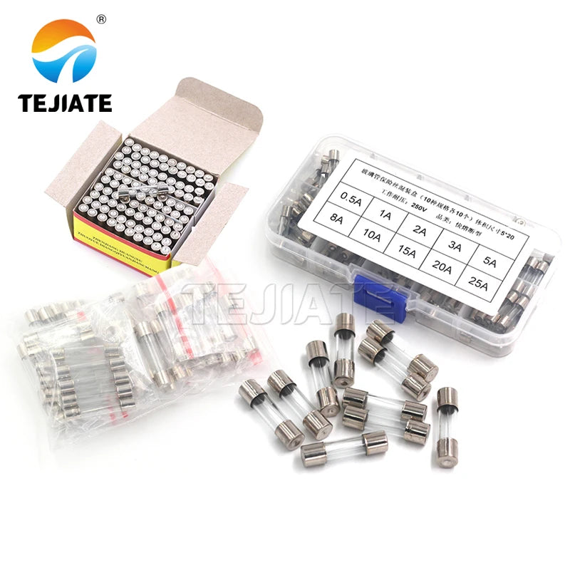 5*20 glass fuse fuse 250V 0.5 1 2 3A 4 5A 6 8 12 20 10A