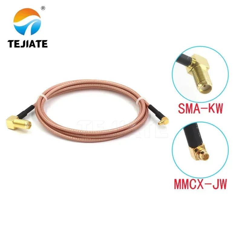 1PCS TEJIATE Adapter Cable MMCX To SMA Type MMCXJW Convert SMAKW 8-90CM 1M 1.5M 2M Length Connector RG316 Wire