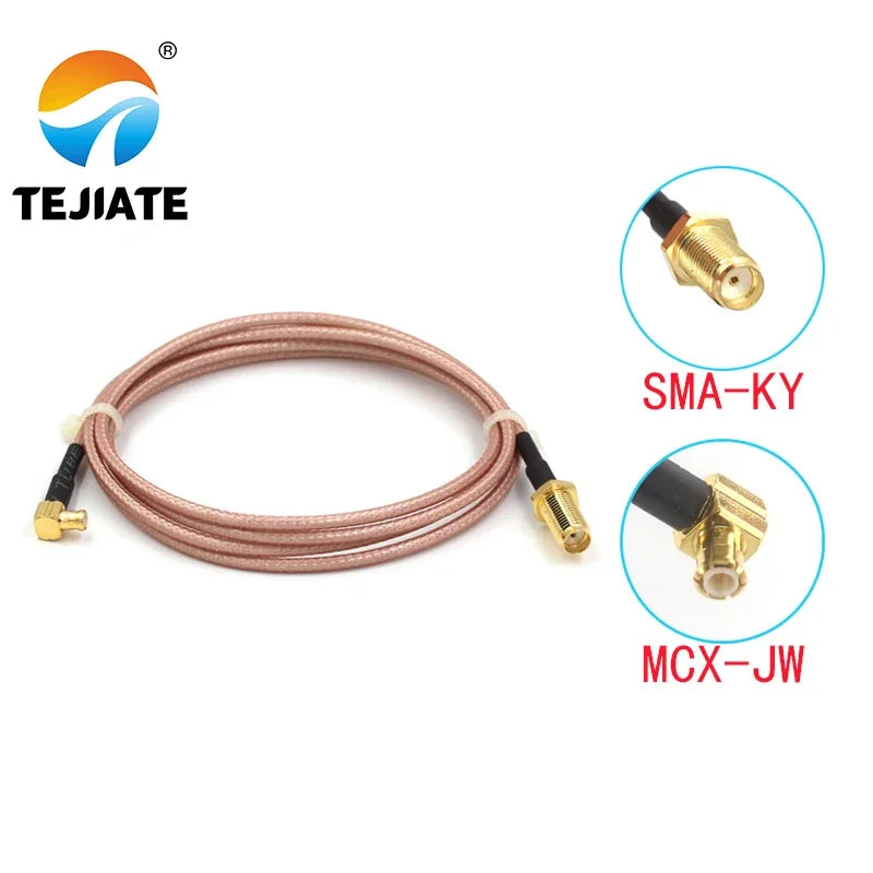 1PCS TEJIATE Adapter Cable MCX To SMA Type MCX-JW Convert SMA-KY 8-90CM 1M 1.5M 2M Length Connector RG316 Wire