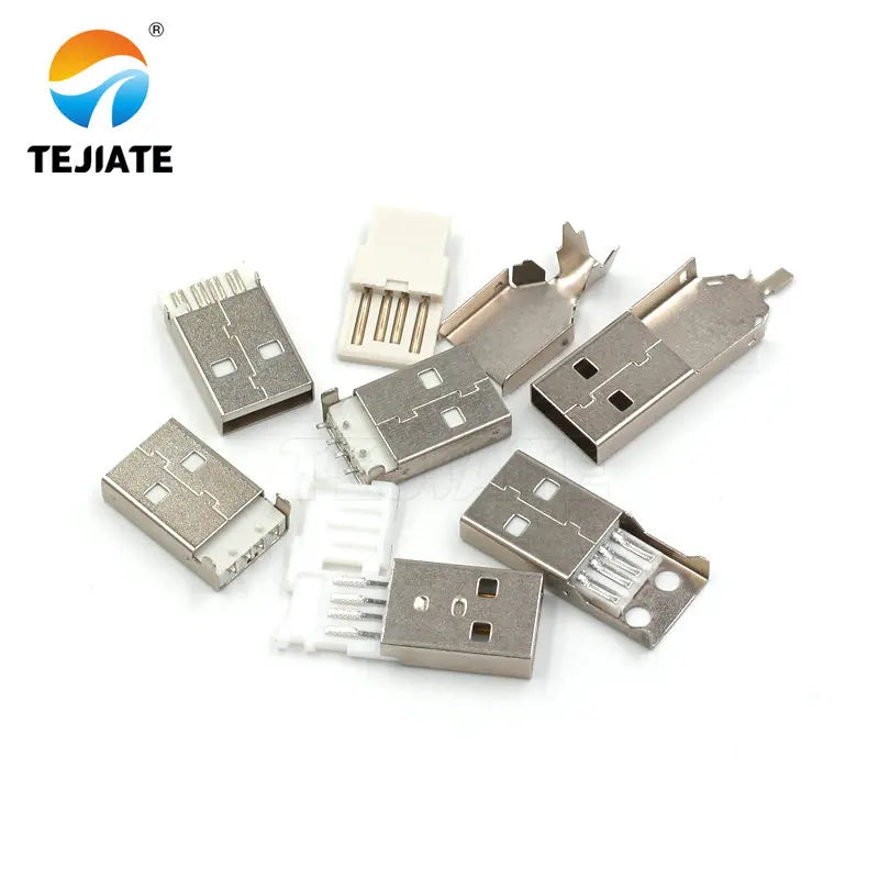 10PCS USB male USB interface A-type plug connector combination/with shell/solder wire/solder board/straight insertion/SMT