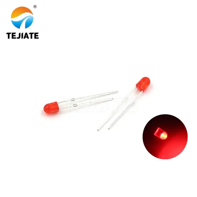 50PCS / 1Lot TEJIATE 3MM LED Lamp Bead Double Color White Flash Red Blue Green Fog Type Fast Response Long Using Life