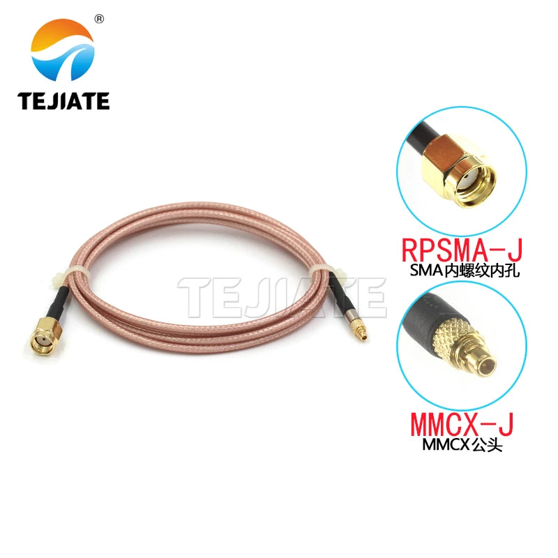 1PCS RG316 silver plated shielded coaxial line SMA/MMCX-JW RPSMA-J to MMCX straight male extension jumper