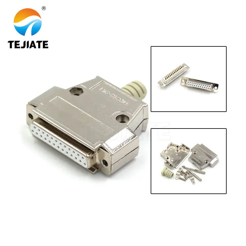 DB25 25P  Parallel Serial Port Female Male Wire Solder Connector Socket Plug VGA Adapter Plastic Metal Shell Cover