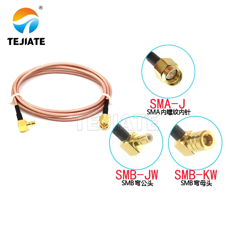 1PCS SMB elbow to SMA connection line RG316 RF line SMA male to SMB bent male/female adapter extension feeder