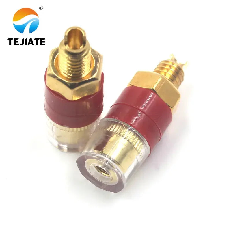 1PCS small pure copper gold-plated amplifier speaker, semi transparent crystal terminal block, banana plug socket