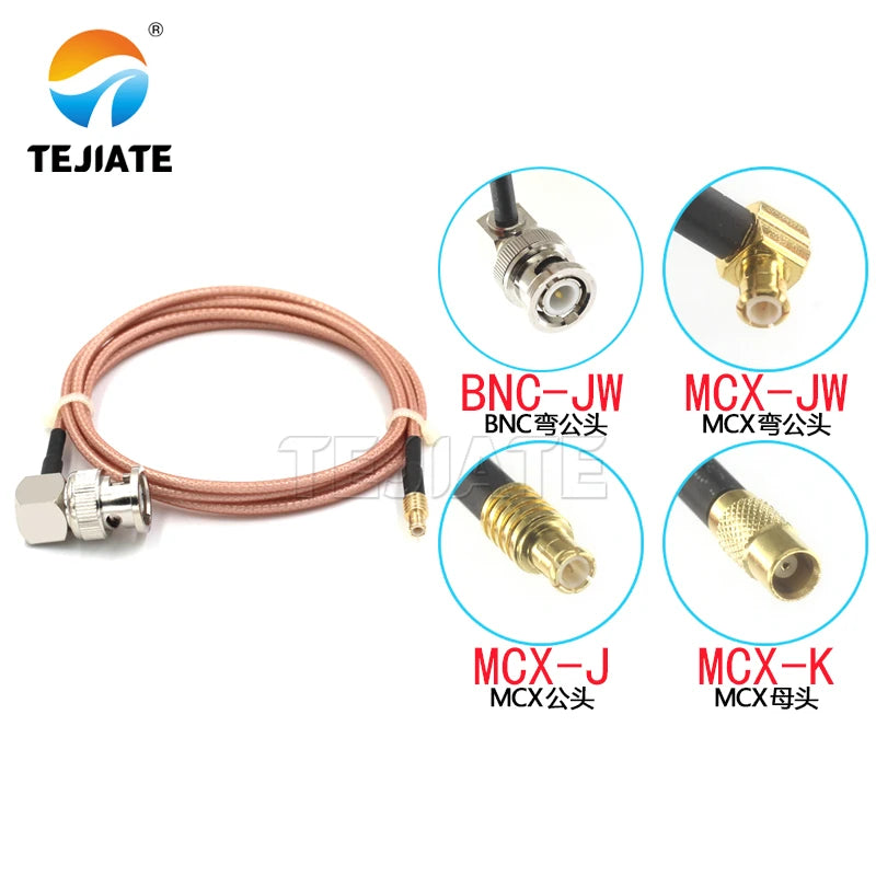 1PCS BNC bent male to MCX male female adapter wire MCX-JW MCX-J MCX-K RF wire RG316 coaxial impedance 50 ohms
