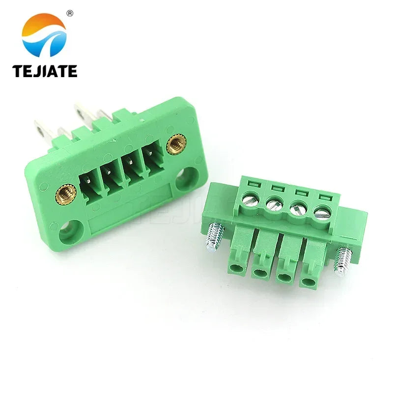 1 Set Of 15EDGWB+KM-3.81mm Wall Mounted Plug-in PCB Wiring Terminals With Flange Fixed Panel Wall Mounted