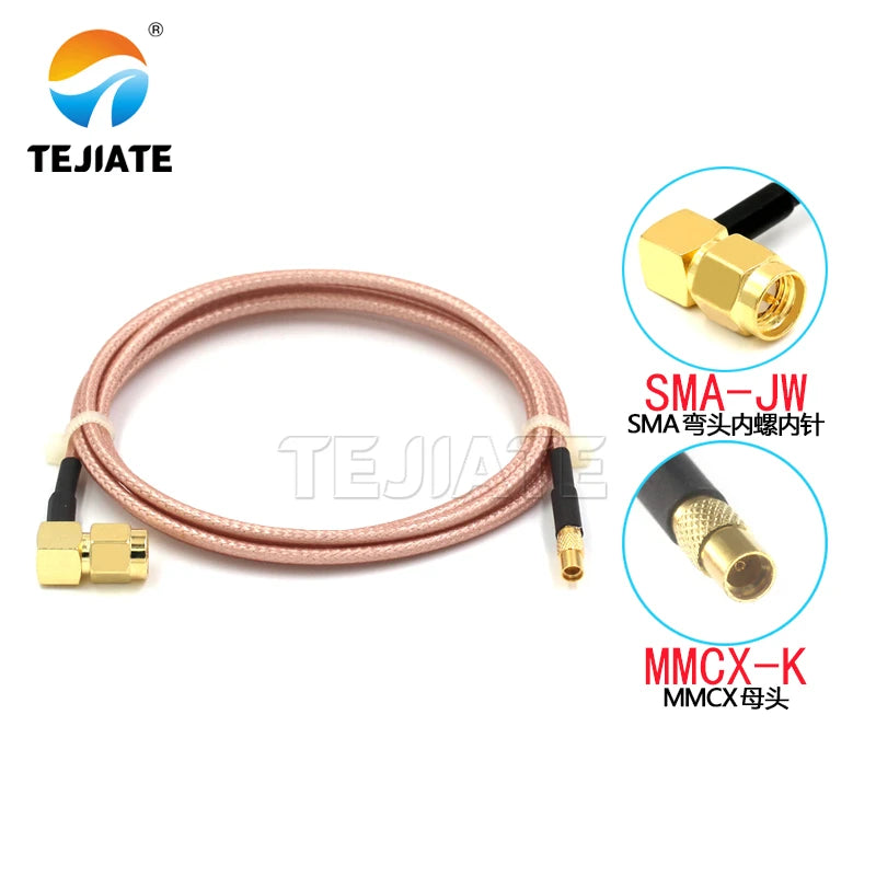 1PCS SMA-JW to MMCX adapter line SMA bent male to MMCX male female connection line RG316 coaxial line