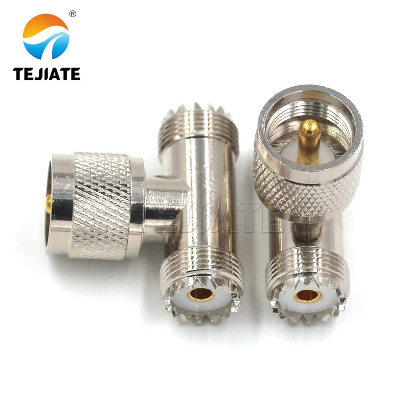 1PCS UHF to UHF adapter UHF-KKF 4-hole flange 25x25MM internal and external RF copper square frequency coaxial connector