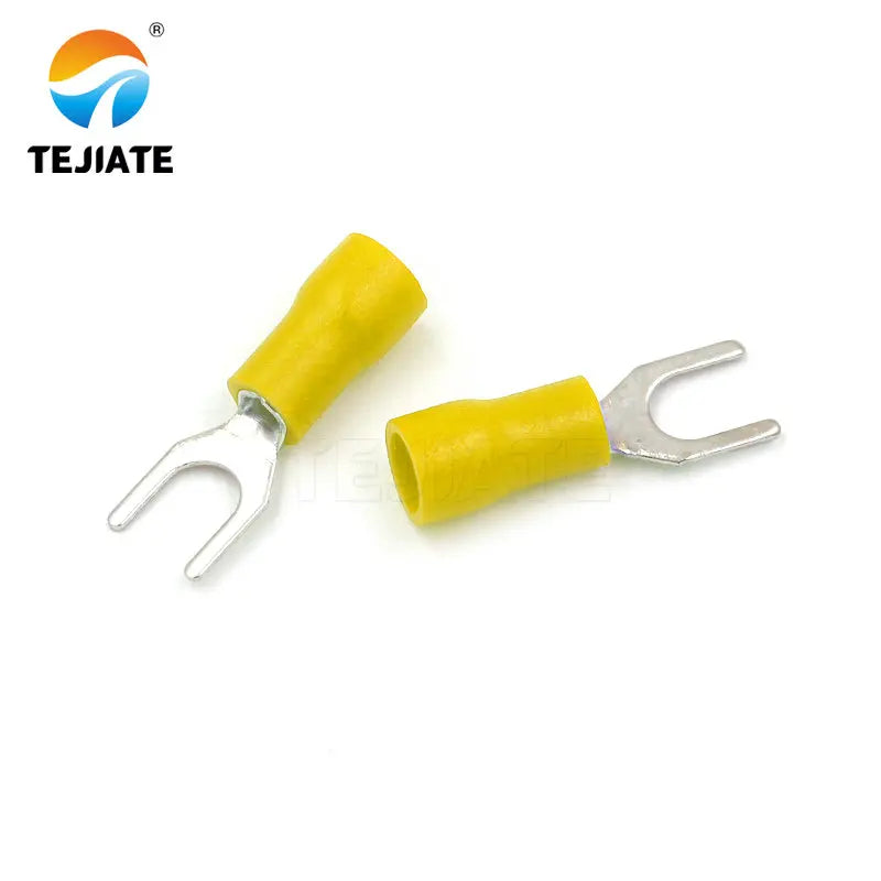 20PCS cold-pressed terminal block SV3.5-4 fork-shaped U-shaped Y-shaped insulated blade spring connector SV1.25-3 copper head