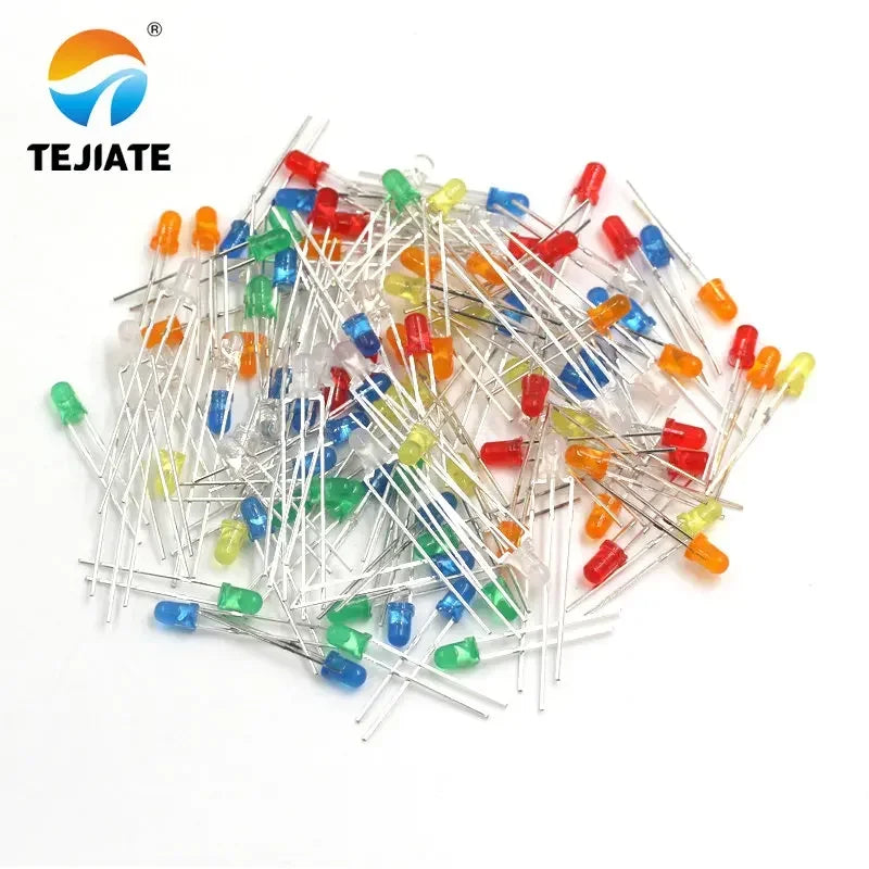 10PCS / 1Lot TEJIATE 3MM LED Light Bead Double Color White Flash Red Blue Green Fog Type Low Power Consume Fast Response