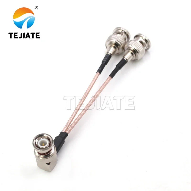 BNC male female to two BNC adapters 10cm RG316 cable