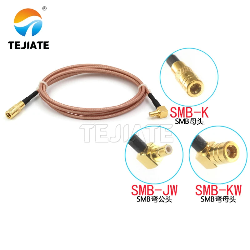 1PCS SMB-KJW SMB female to SMB bent male female adapter cable SMB-JW SMB-KW to SMB-K RF cable RG316 coaxial line