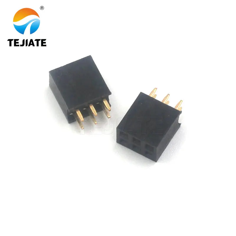 10PCS Double row female female female double row female socket pin header socket 2X2P/3/4/5/6-40P 2.54MM curved pin