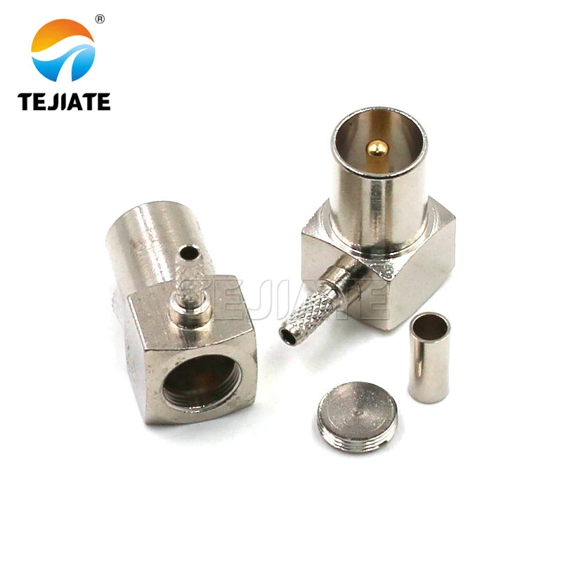 1PCS F-J/JW/KY Imperial F Type RF Coaxial Connector Male and Female Elbow Nikel/Gold Plated Adapter Plug