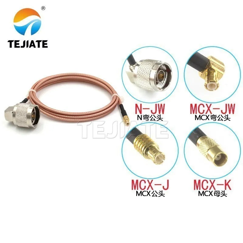 1PCS N-bend male to MCX male to female RF line N-JW to MCX-JW MCX-K MCX-J adapter line RG316 connection line impedance 50 ohms