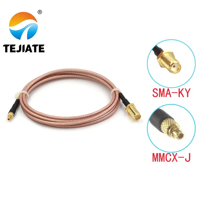 1PCS TEJIATE Adapter Cable MMCX To SMA Type MMCX-J Convert SMA-KY 8-90CM 1M 1.5M 2M Length Connector RG316 Wire