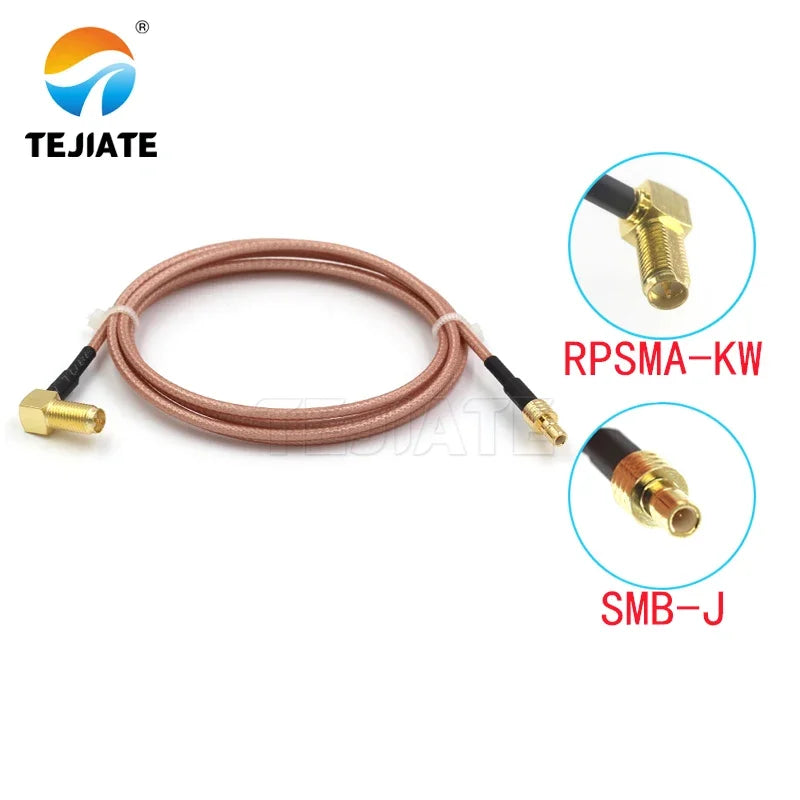 1PCS TEJIATE Adapter Cable SMB To RPSMA Type SMB-J Convert RPSMA-KW 8-90CM 1M 1.5M 2M Length Connector RG316 Wire