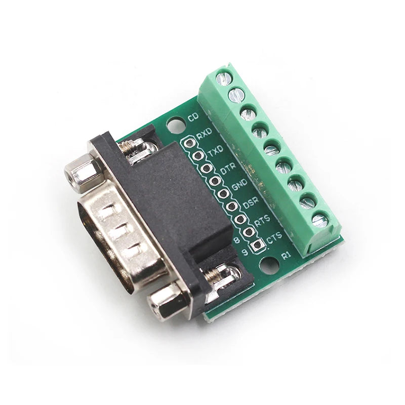 DB9 male to female screw terminal block 9 pin 9 hole RS232 232 interface conversion board evaluation board
