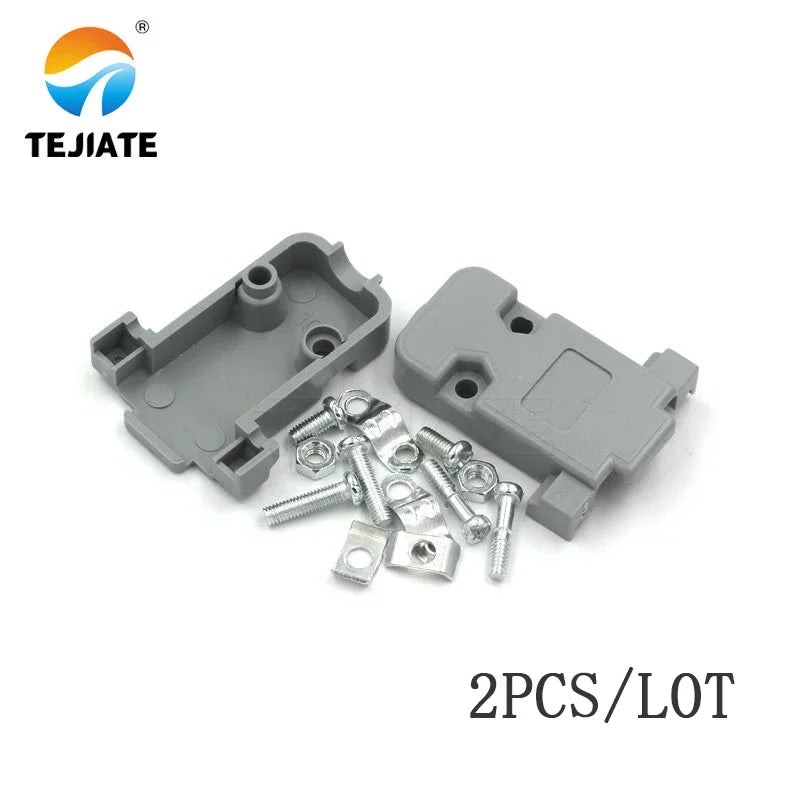 5pcs RS232 DB9 9 Pin Solder Connector DB9 Female Male Serial Port Plastic Potection Shell Cover For VGA Connectors