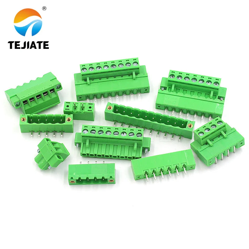 1PCS 2EDGKM 5.08mm fixed ear plug-in screw straight pin bent pin PCB wiring terminal 2P/3P/4P/5P/6P/7P/8P/10P/11P/12P