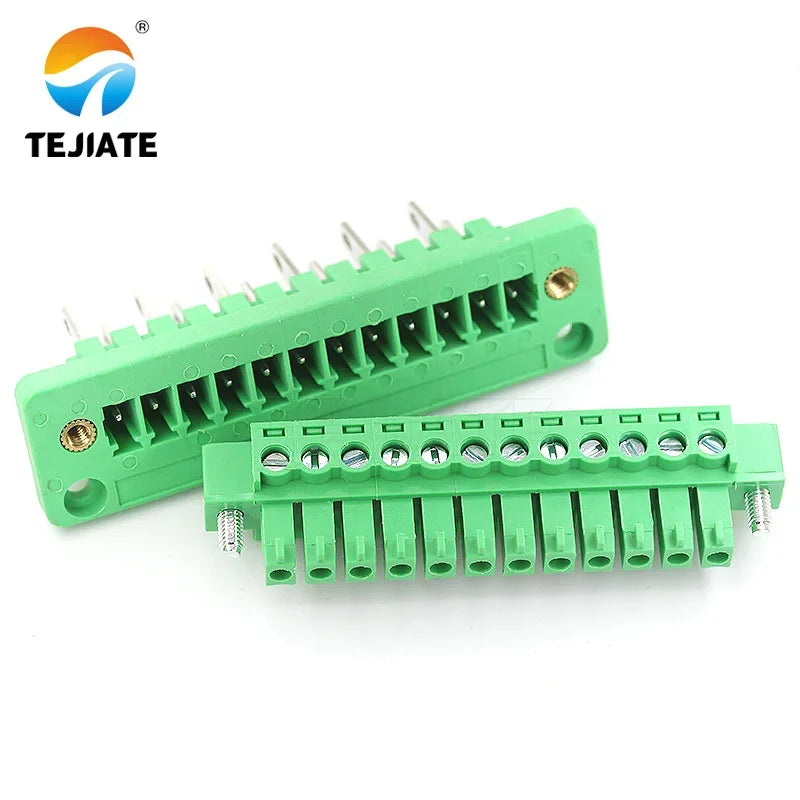 1 set of 15EDGWB+KM-3.81mm wall mounted plug-in PCB wiring terminals with flange fixed panel wall mounted