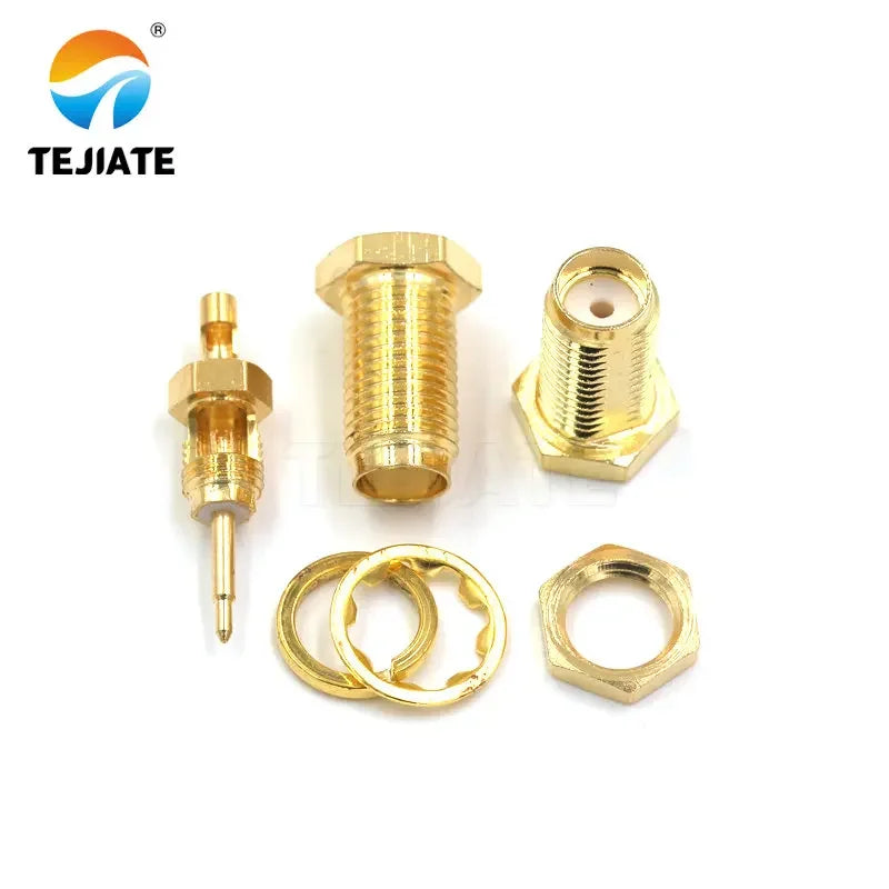 50PCS SMA Female/male Header RPSMA-KY/KWE-1.13 Outer Screw Inner Pin/hole Reverse Connection Pressure Welding Feeder Connector