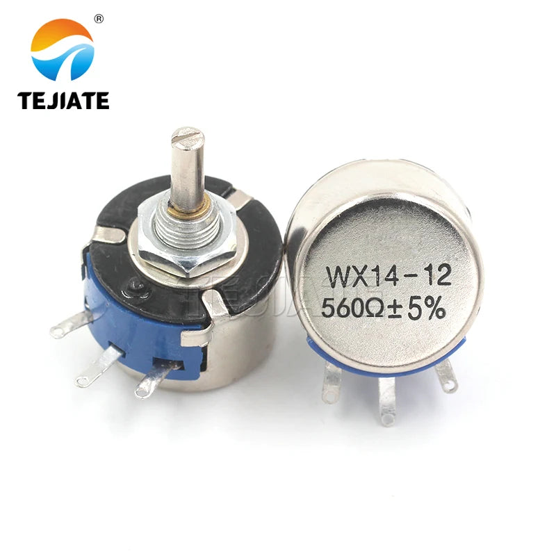 5pcs WX14-12 3W single turn wire wound potentiometer 1K 2K2 3K3 4K7 20K 10K 22K 100R 470R