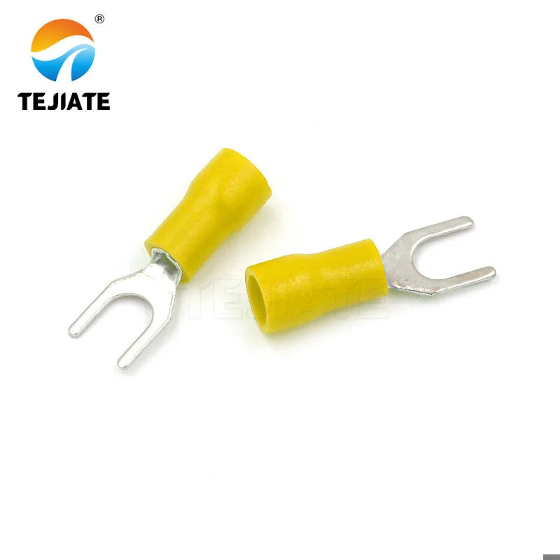 20PCS cold-pressed terminal block SV3.5-4 fork-shaped U-shaped Y-shaped insulated blade spring connector SV1.25-3 copper head